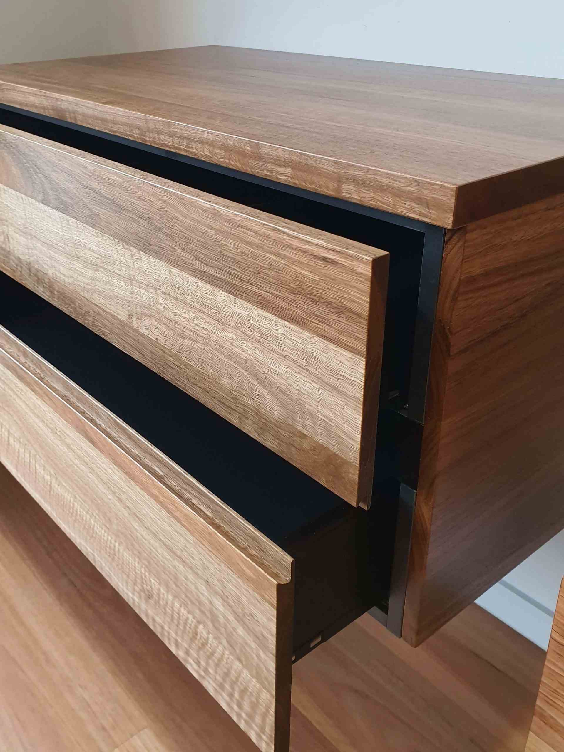 spotted gum vanity drawer